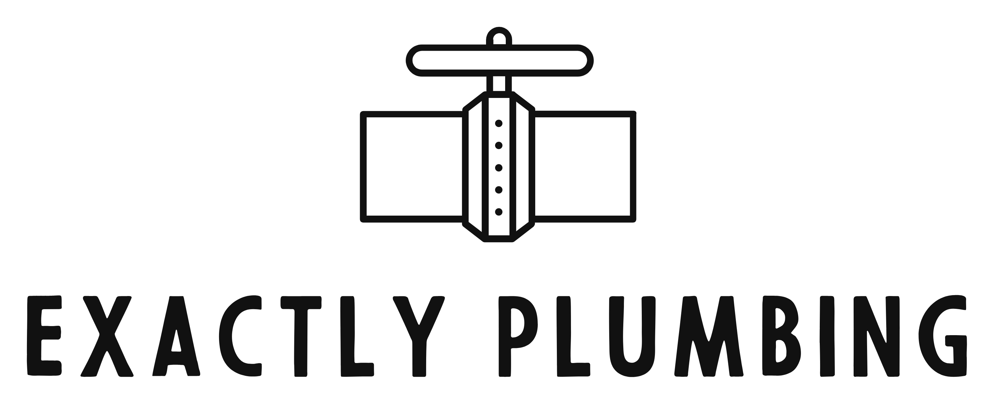 A logo for a plumbing company called exactly plumbing.