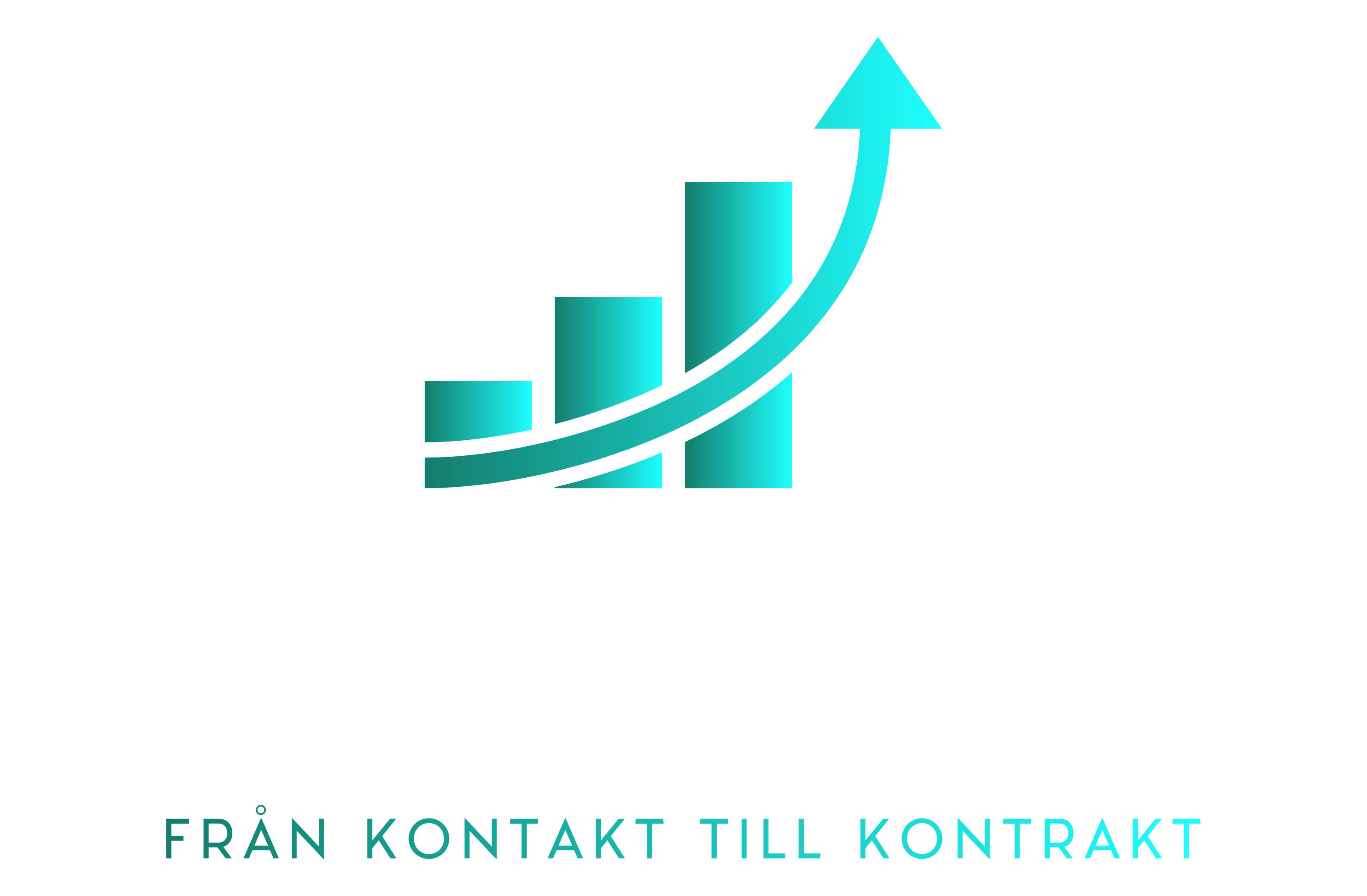 Teal bar graph with an upward-curving arrow, text reads 
