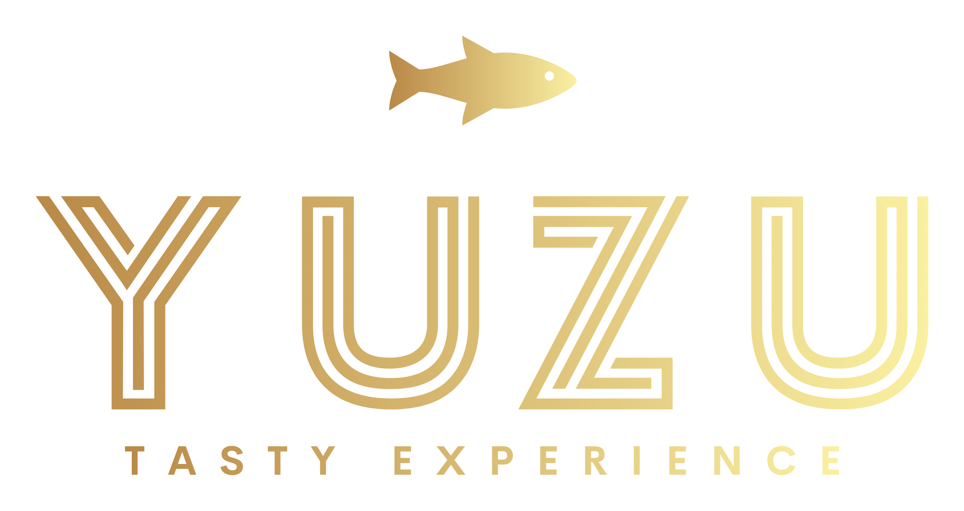 Gold logo with the word 
