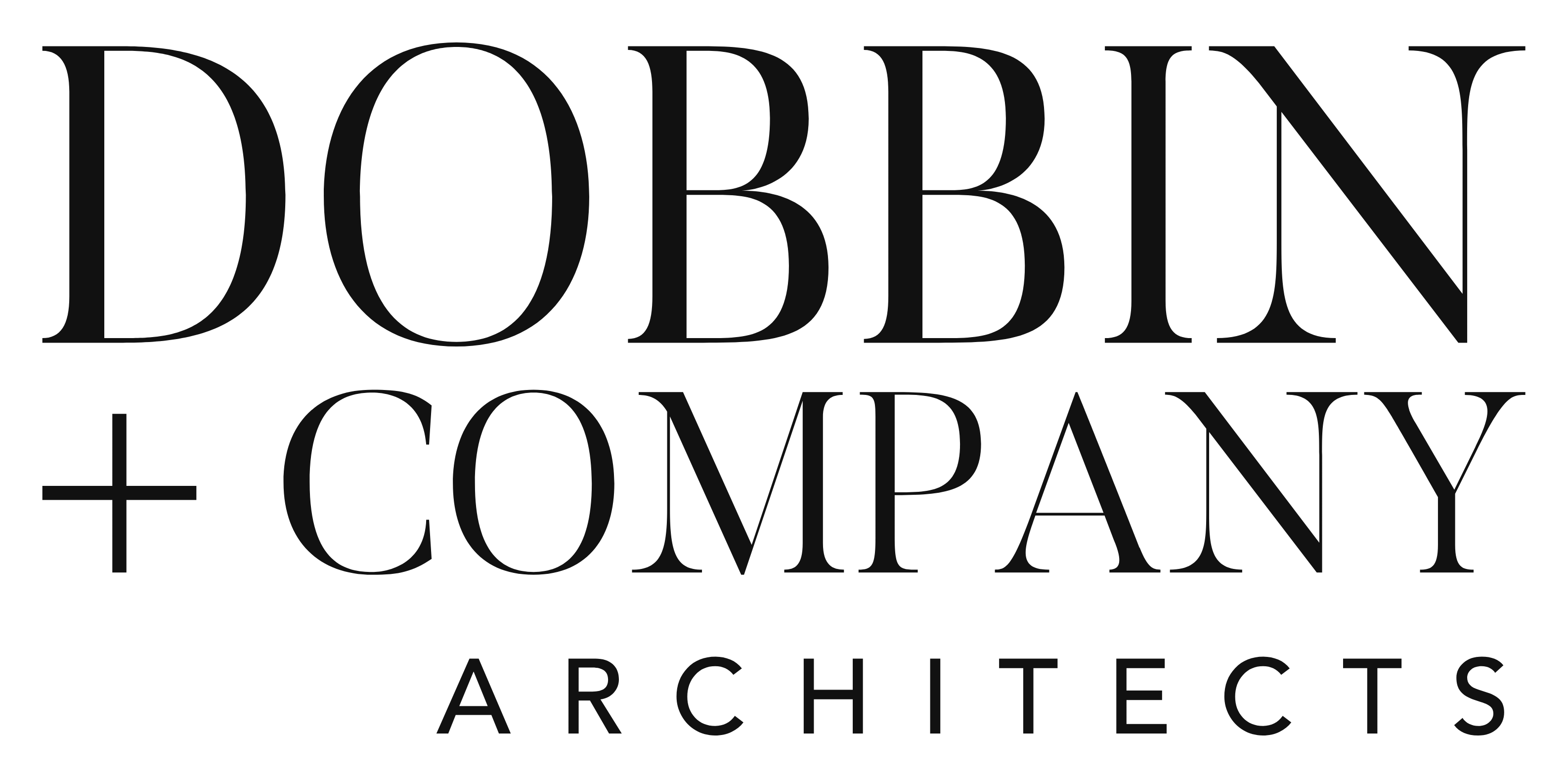 Logo of Dobbin + Company Architects. Black text on a white background.