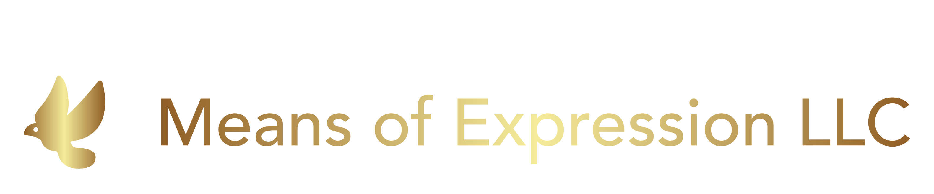 Gold bird logo with the words 
