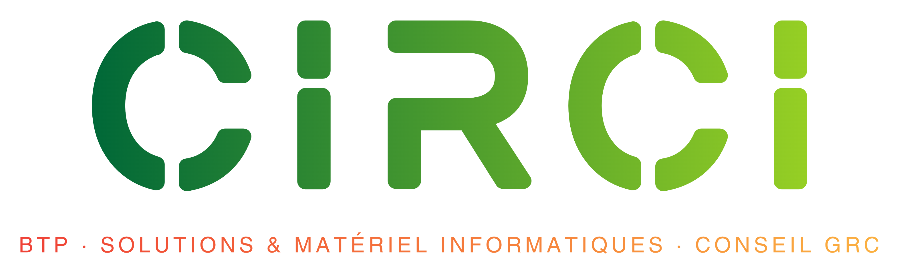 Logo vert « CIRCI » avec lettrage de type pochoir, avec texte en dessous en police plus petite.