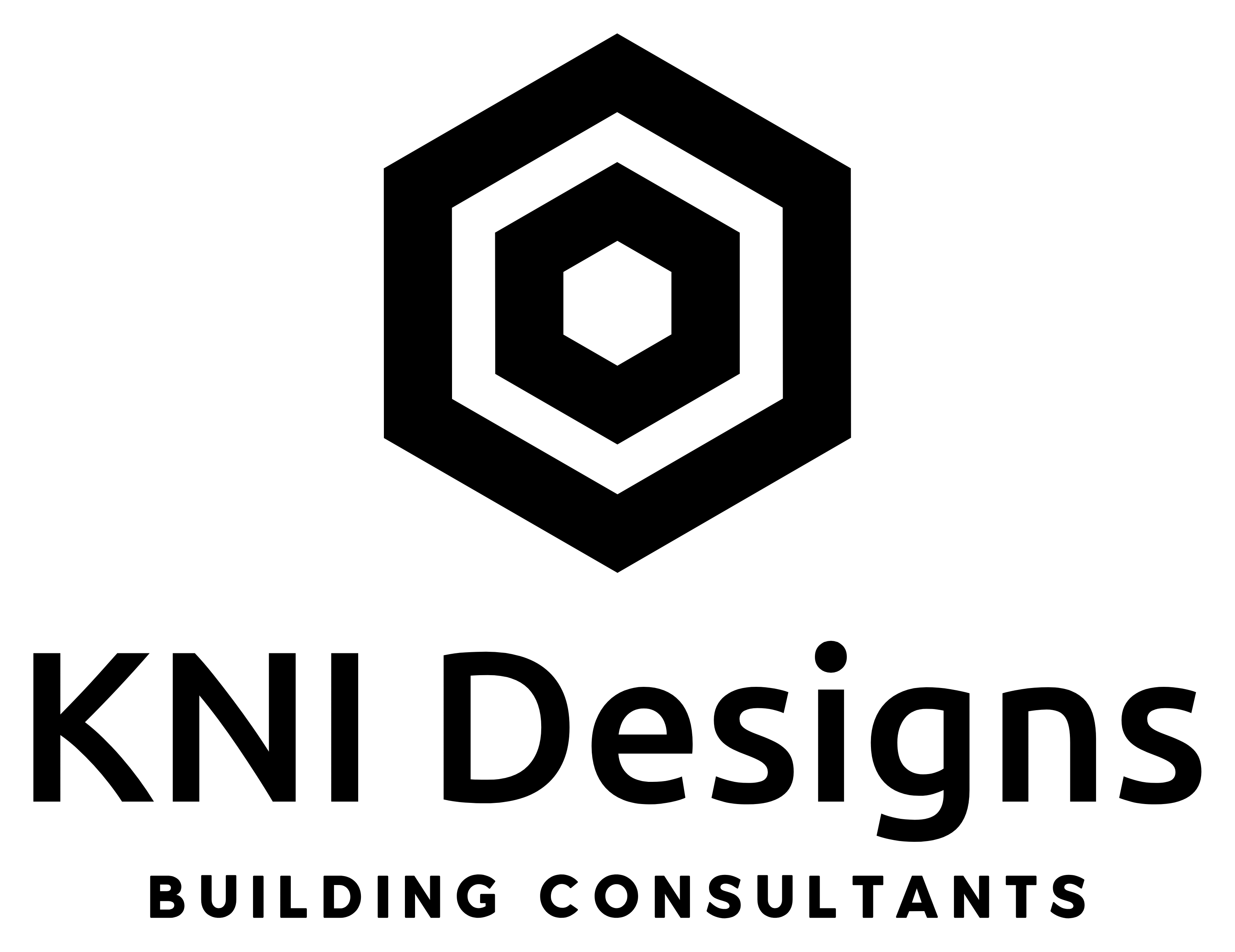 A black and white logo for a building consultant company.