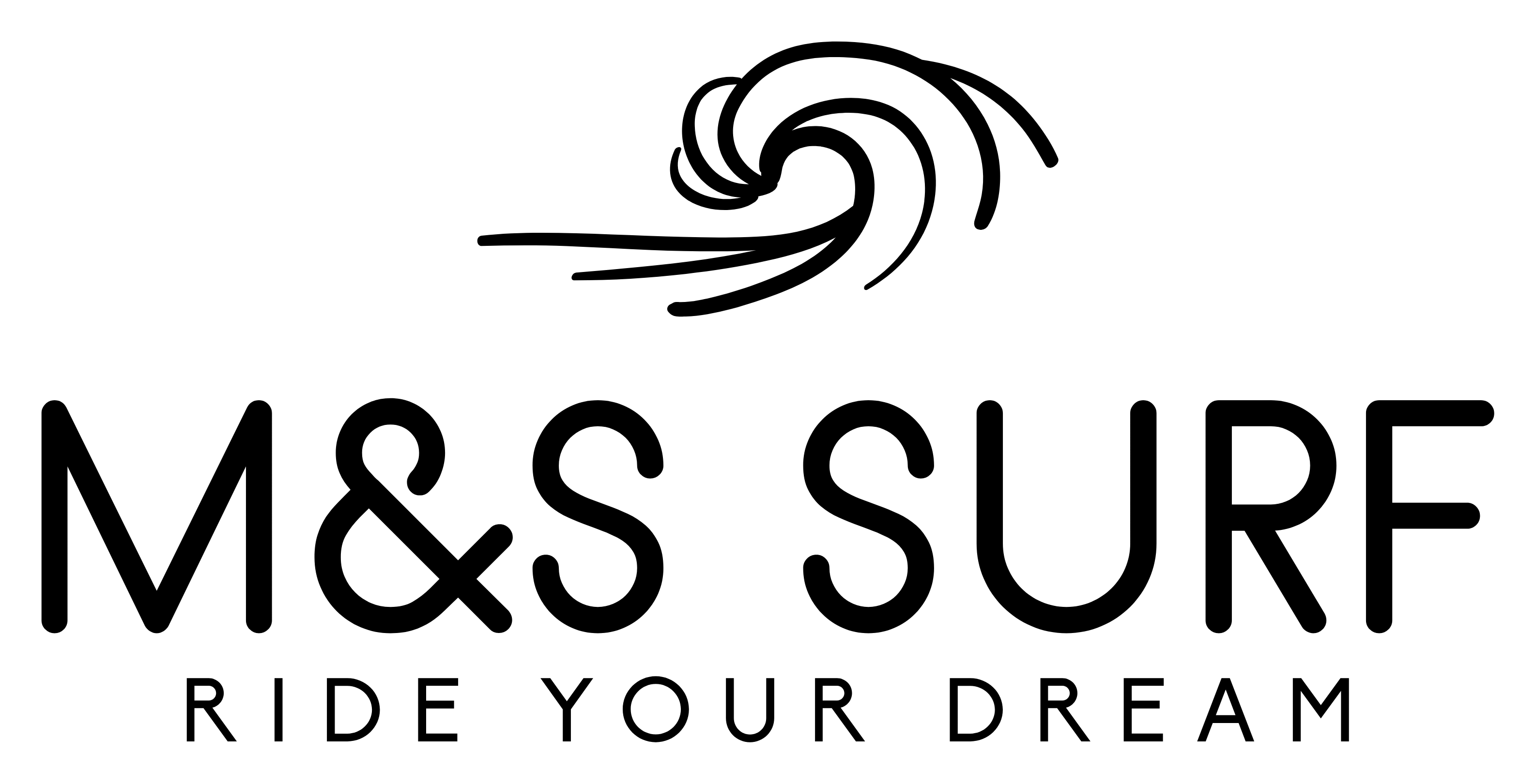M&S Surf logo: a wave above text 