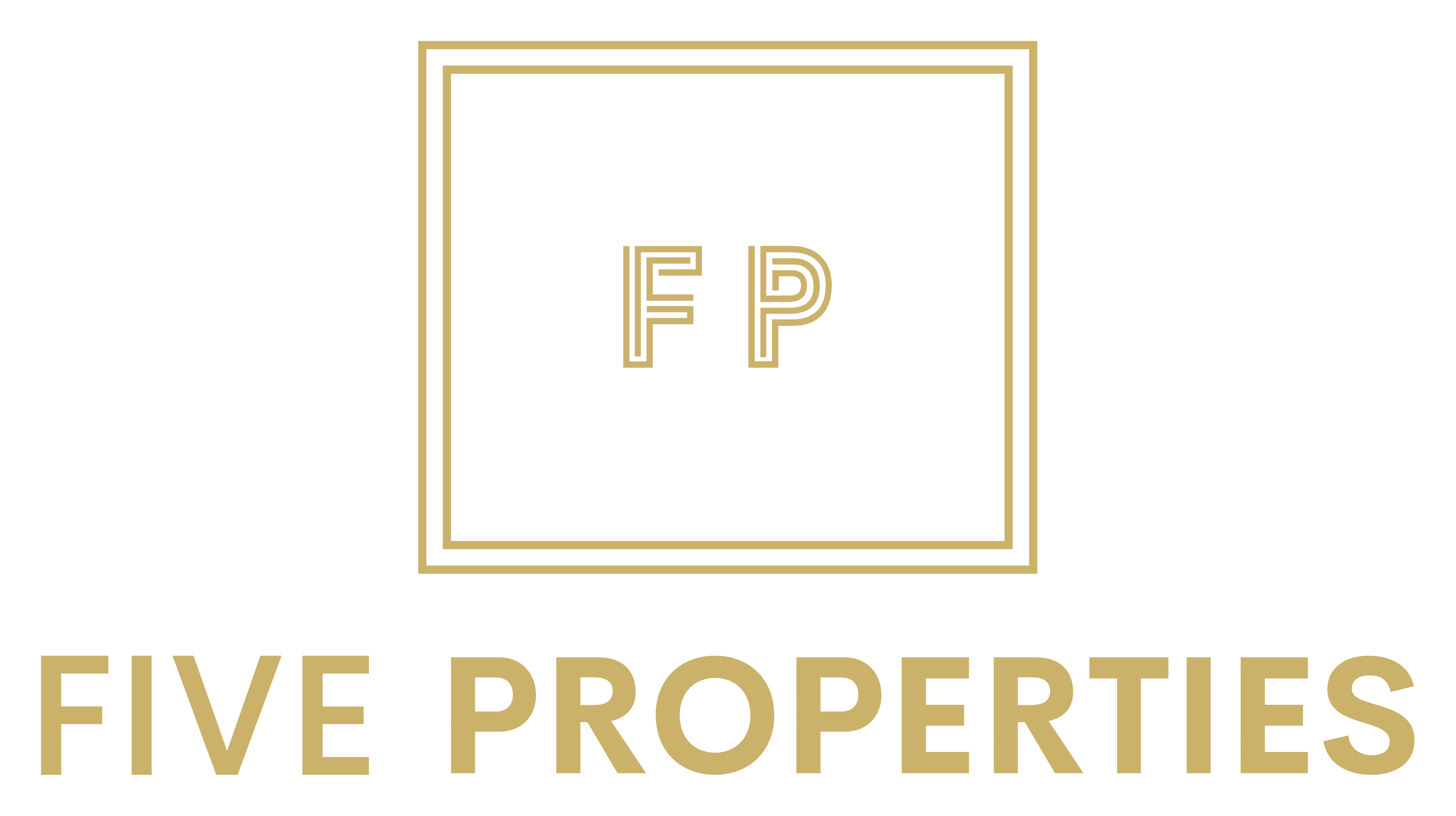 Gold “FP” logo above the words “Five Properties” on a white background.