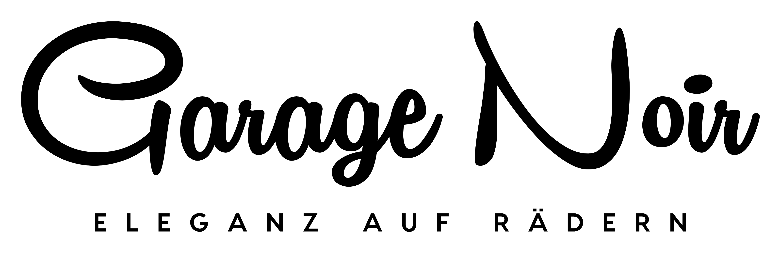 Ein schwarz-weißes Logo für eine Firma namens Garage Noir