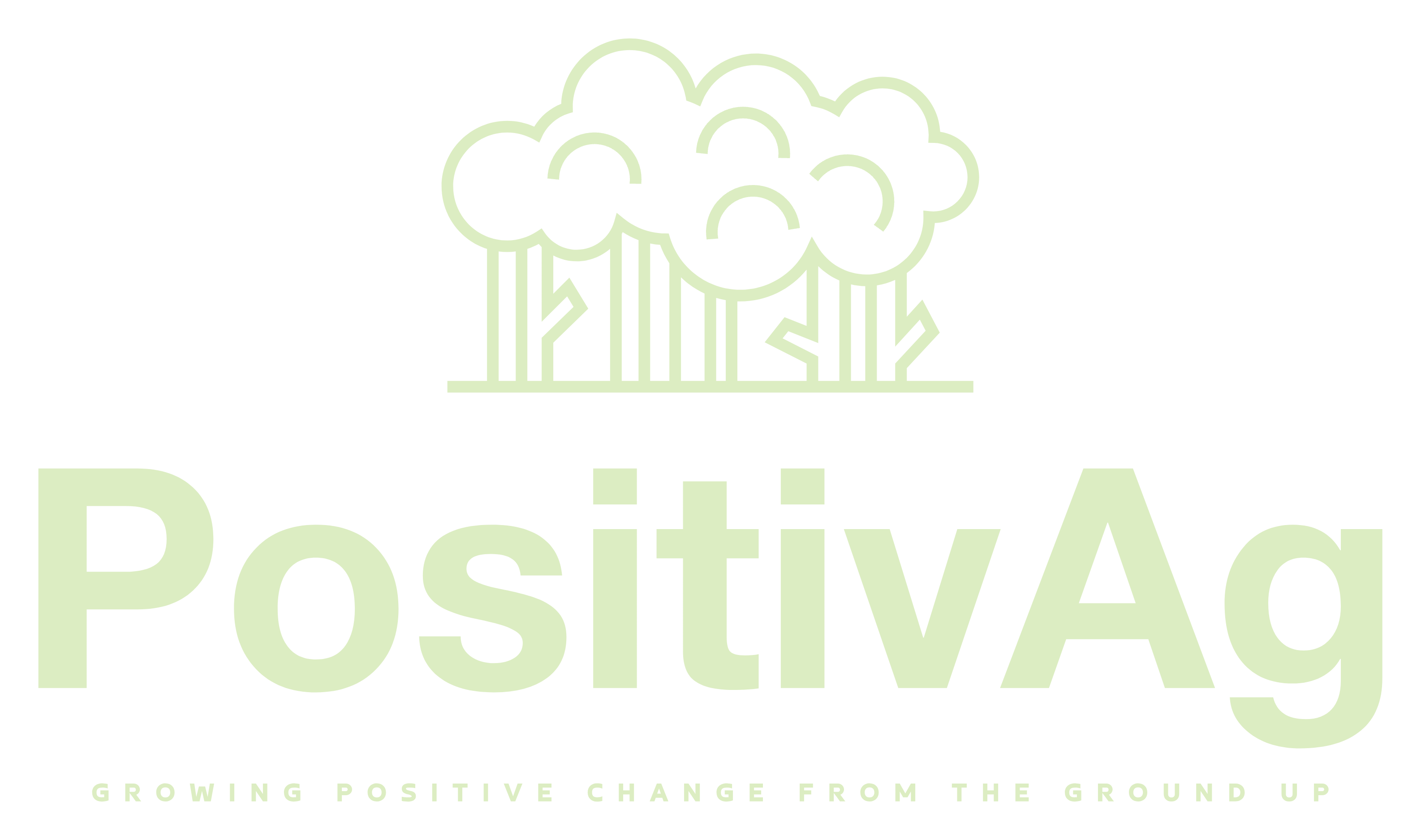 Light green logo: Trees above