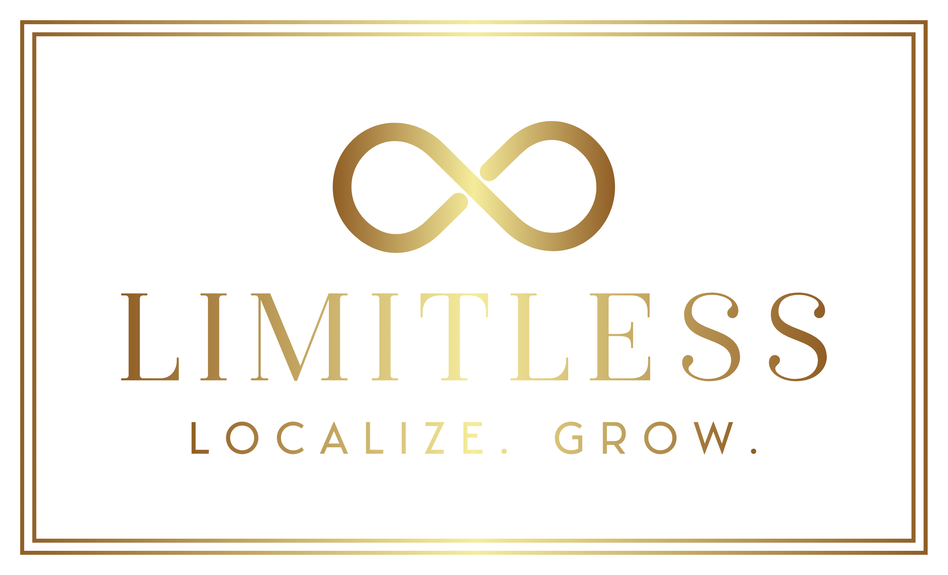 Gold infinity symbol with the word