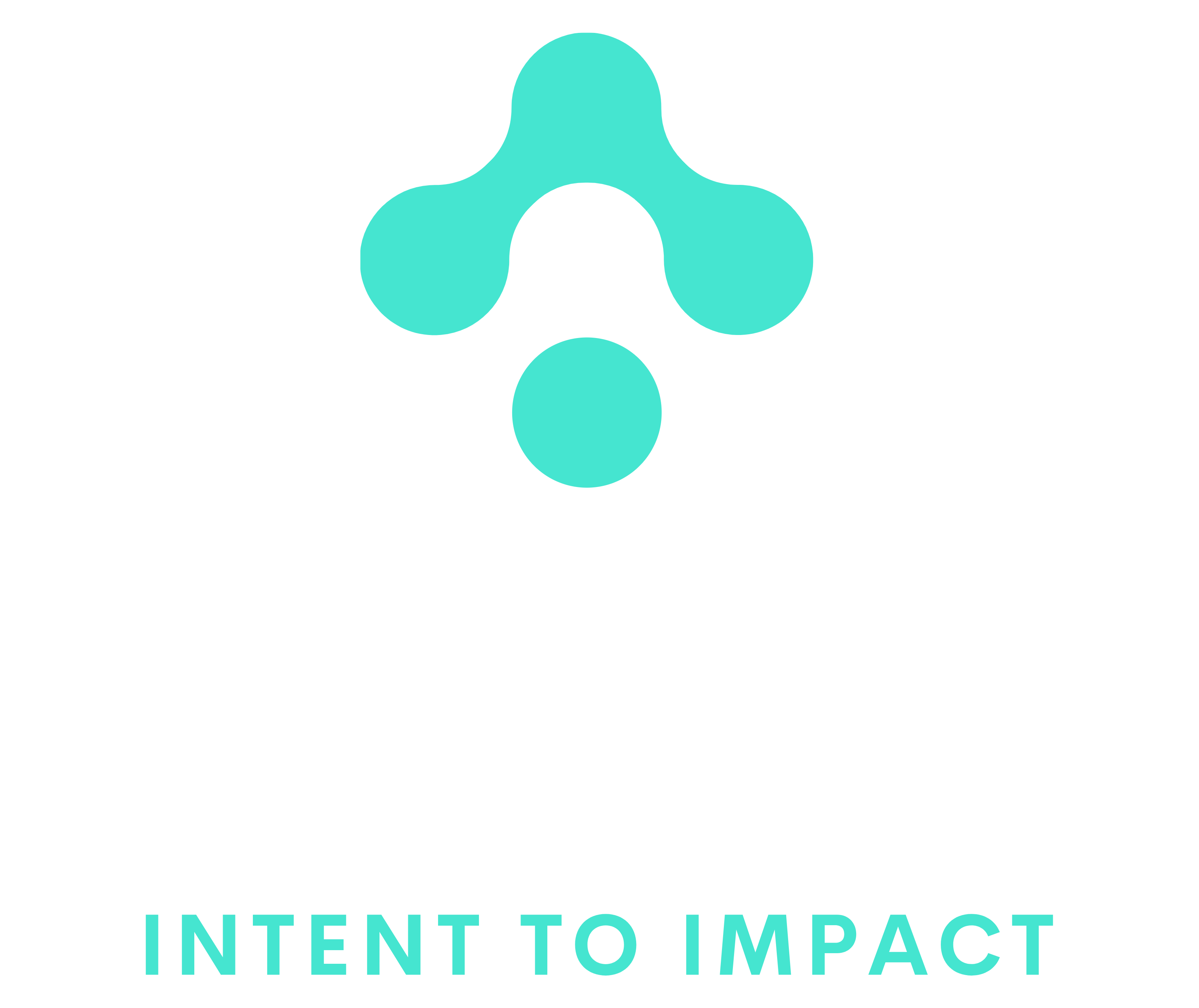 Teal abstract logo above text