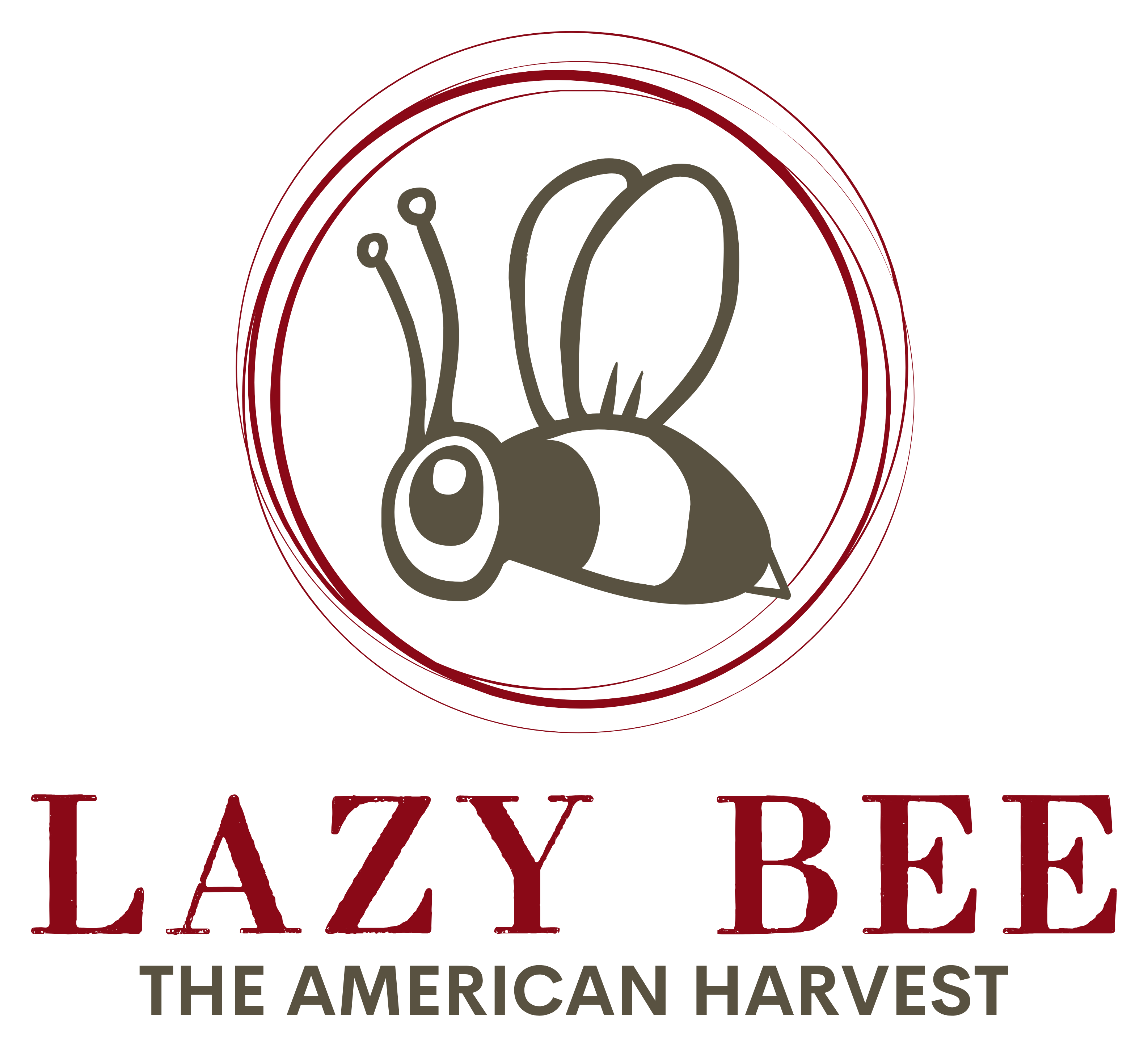 Lazy Bee logo with a cartoon bee inside a circle and text below.