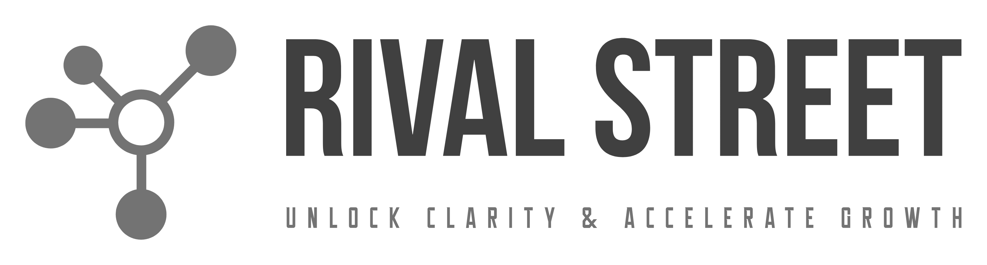 Logo for Rival Street with a network icon and the text