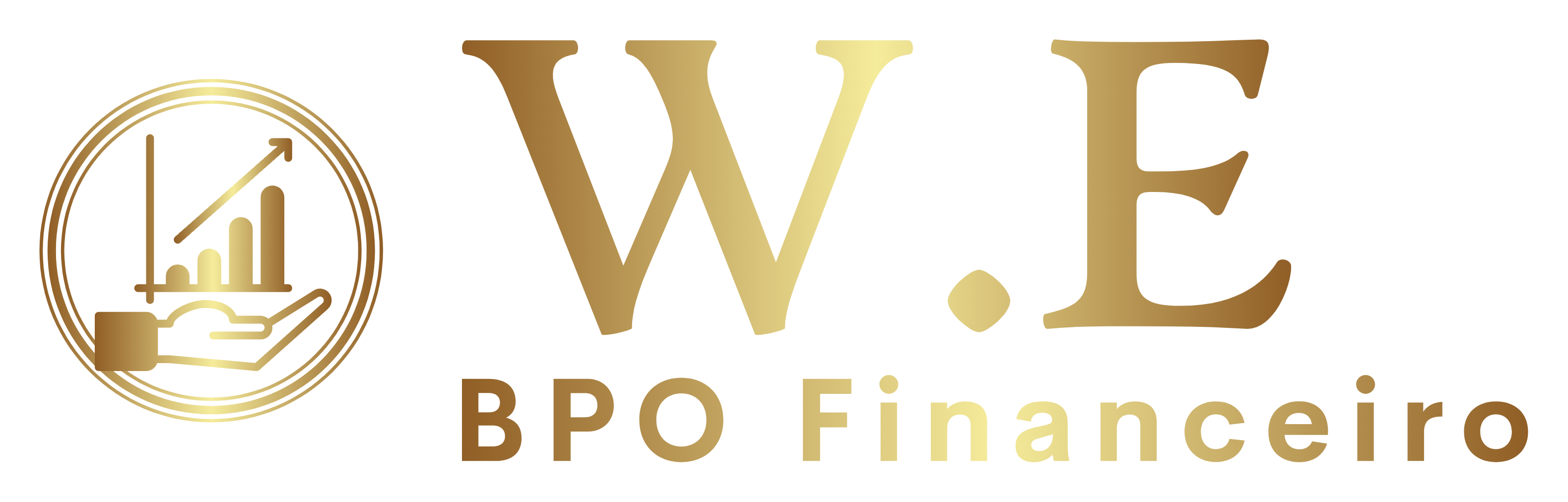 Logotipo dourado com as palavras 