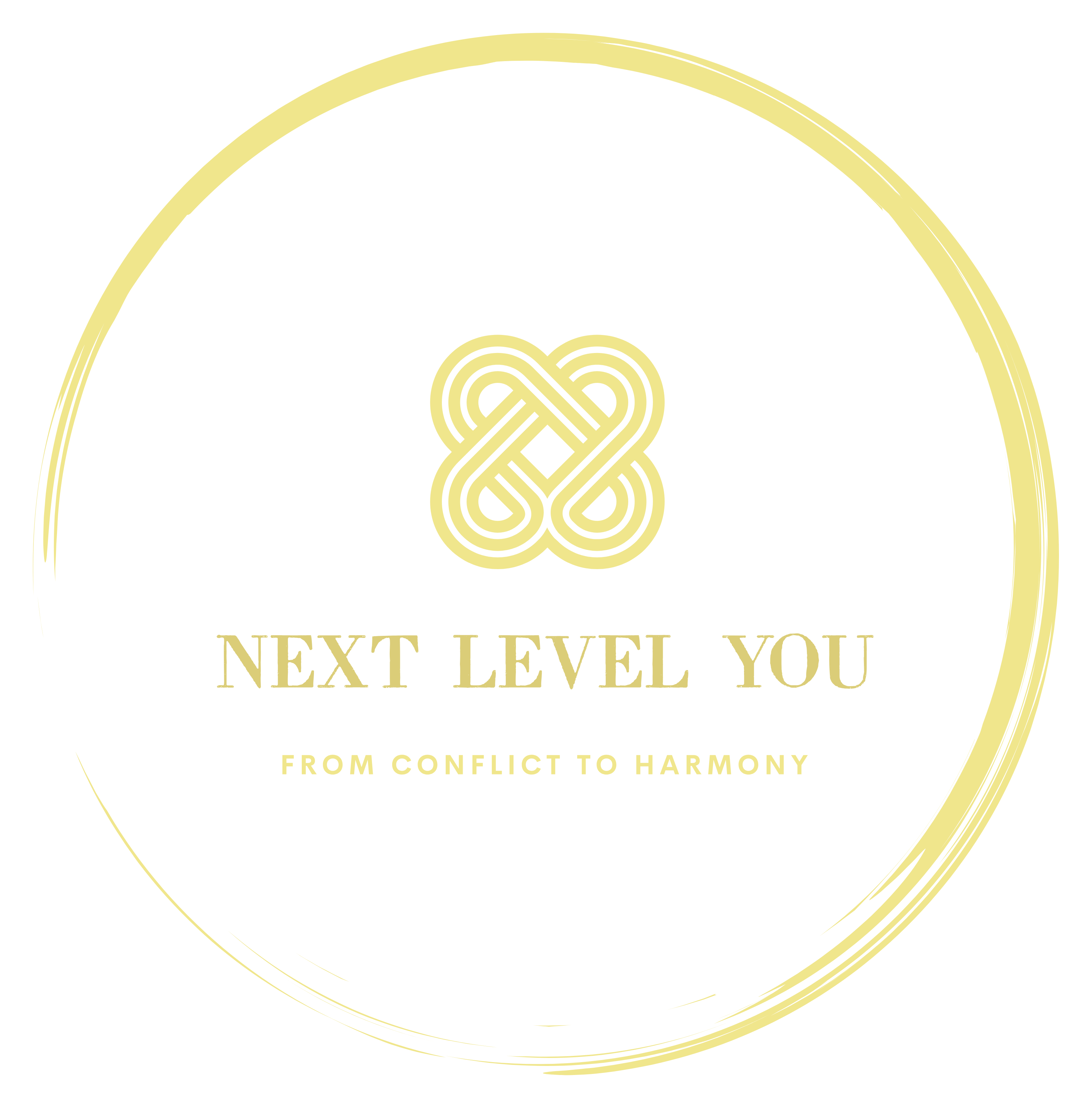 Logo: Gold circle with interlocking design,