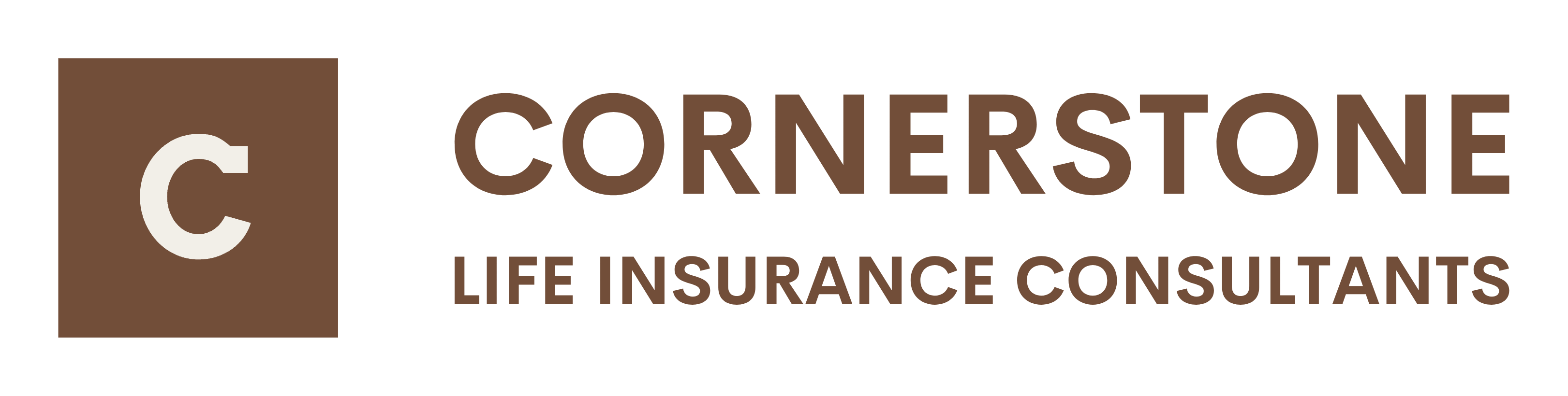 Cornerstone Life Insurance Consultants logo with a brown square and a white