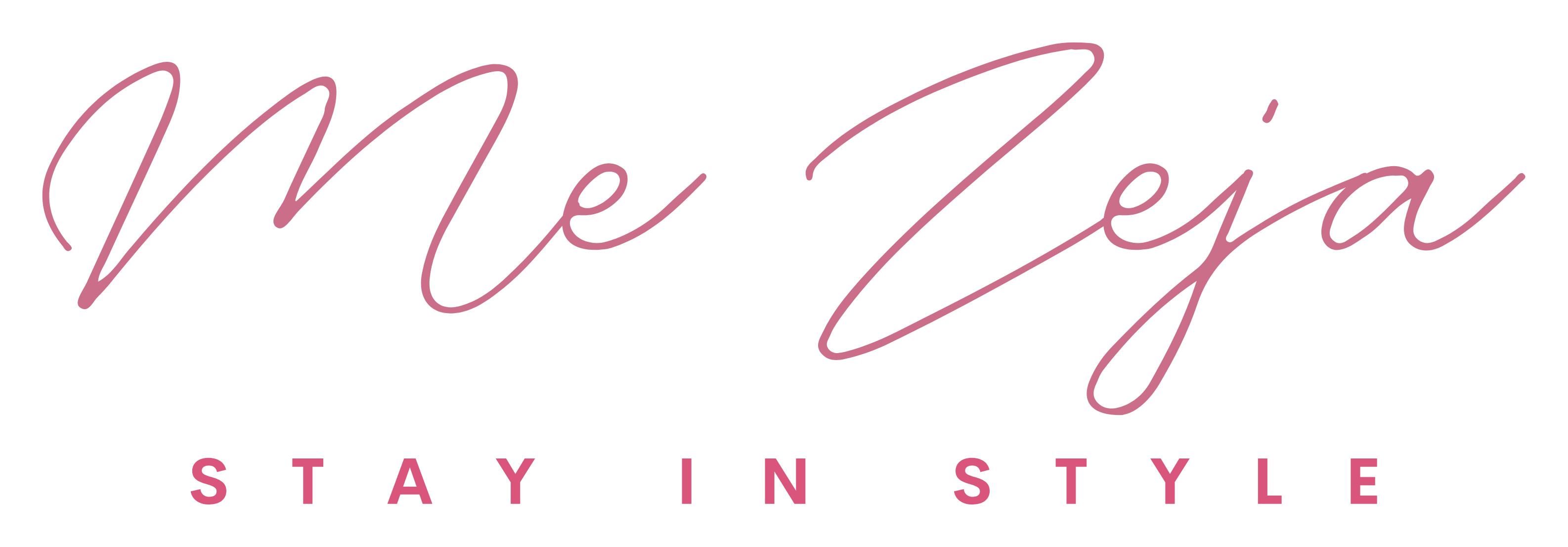 Pink cursive “Me Zeya” logo with the tagline “Stay in Style” underneath