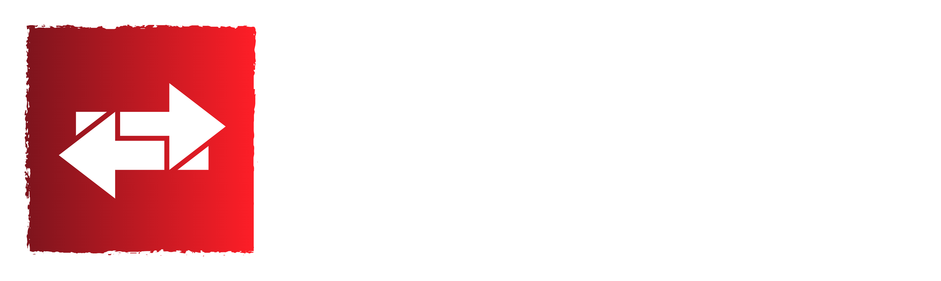 Red square with white arrows, one pointing left, one right, indicating an exchange.