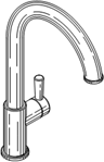 Titre : Example 22  Environmental View - Figure 1.2 - Description : Figure 1.2 shows a perspective view of the Faucet only (without the sink). The Faucet has a circular nozzle and a handle on the right side of the base.
