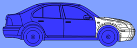 Titre : Example 34  Use of blurring to limit the design - Figure 1.1 - Description : Figure 1.1 shows a front view of a Car where the front part of the Car shows details of the design and the rest of the Car is blurred. The blurring is used to limit the design to the front part of the Car.  
