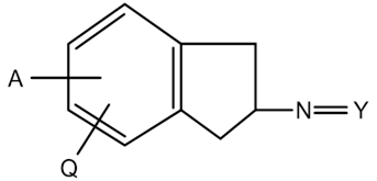 A chemical structure of a substituted indanimine.