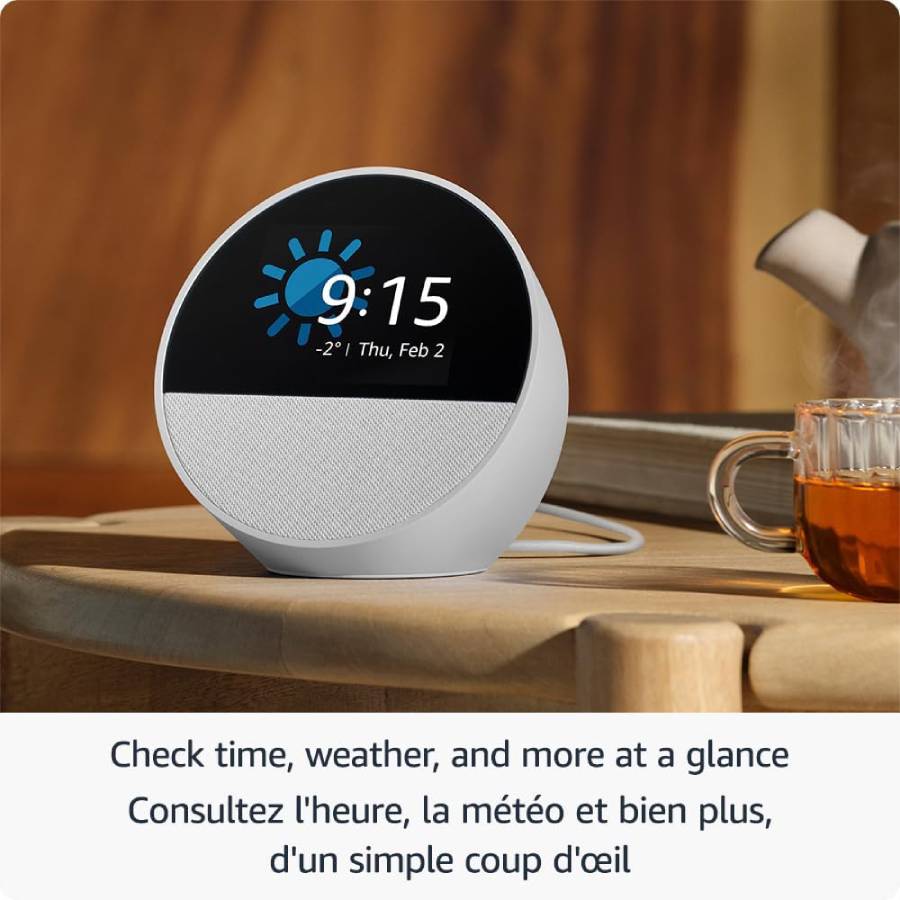 Additional view 2 of Réveil intelligent Echo Spot - Glacier Blanc