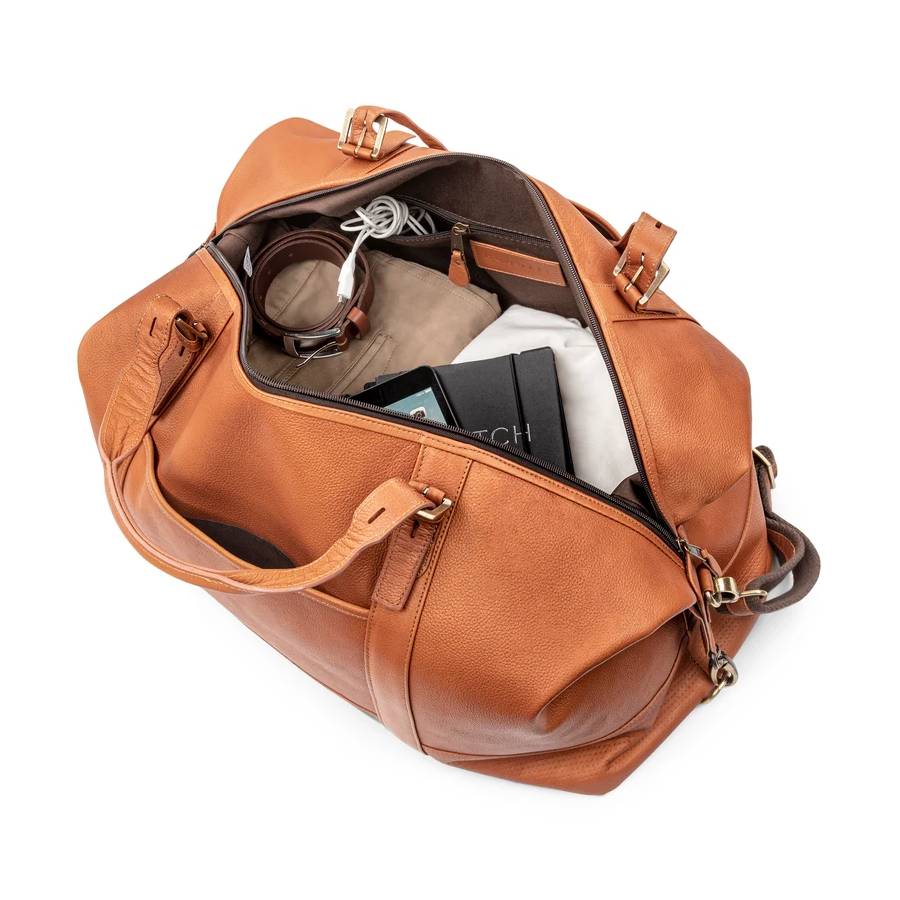 Additional view 2 of Soledad Leather Duffle Bag - Cognac