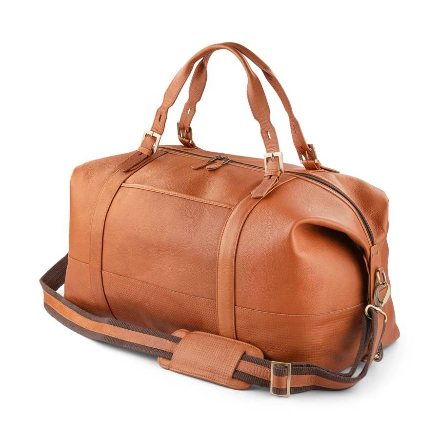 Additional view 1 of Soledad Leather Duffle Bag - Cognac
