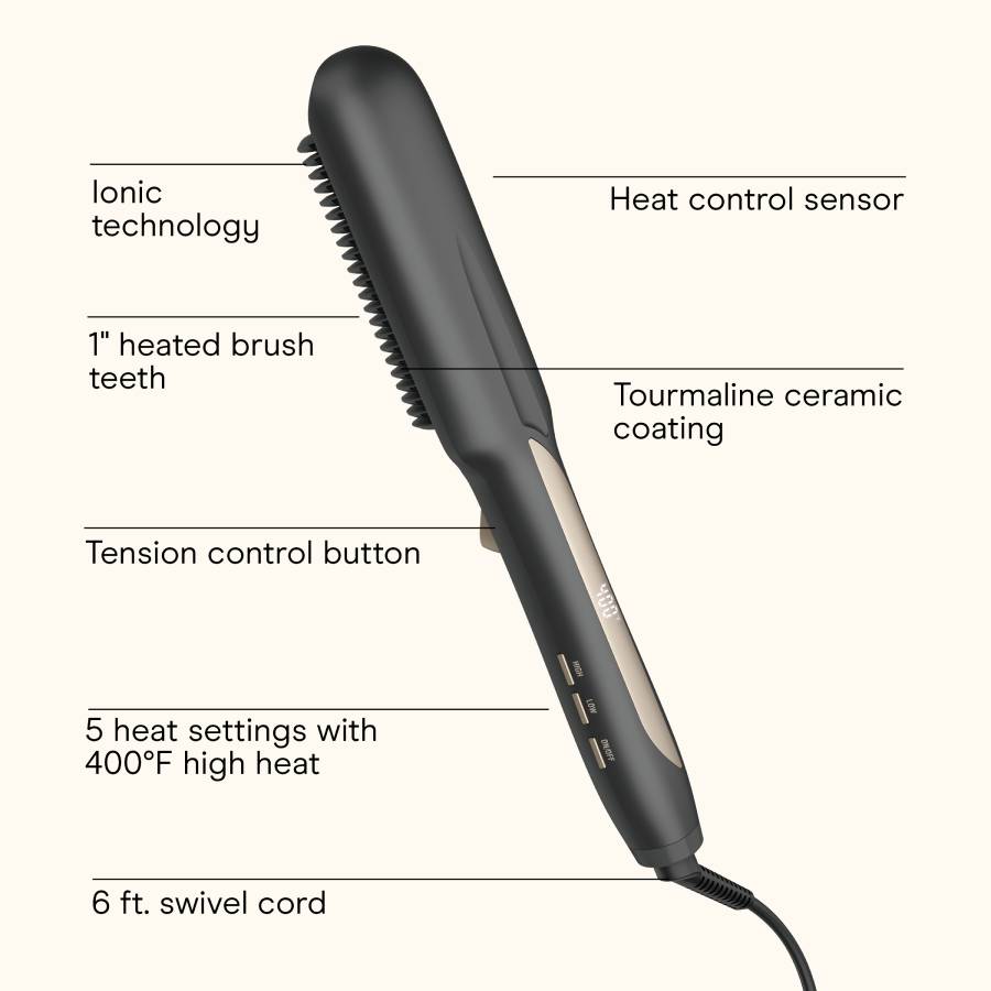Additional view 1 of Tension Straightening Brush - Black