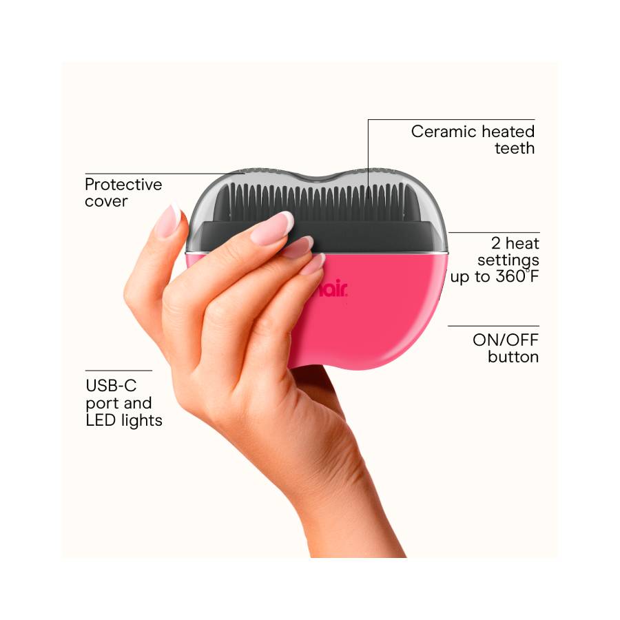Additional view 2 of Conair Cordless Heated Brush - Pink