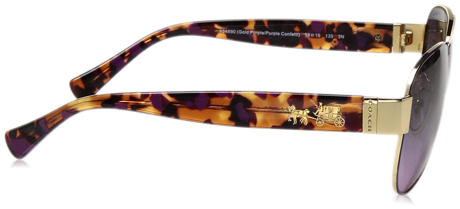 Additional view 1 of Lunettes de soleil pilote pour femme HC7059 - Doré / violet