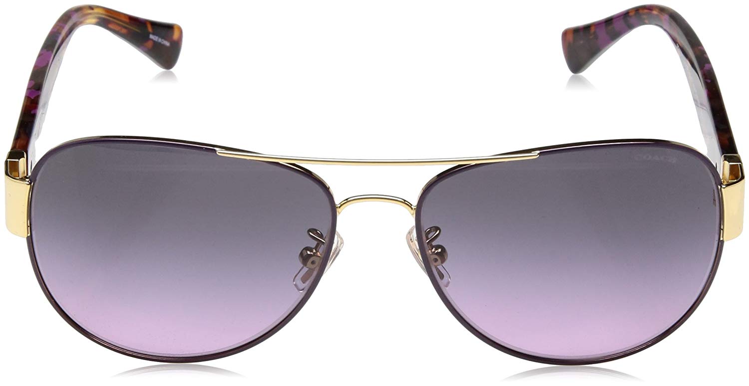 Additional view 2 of Lunettes de soleil pilote pour femme HC7059 - Doré / violet