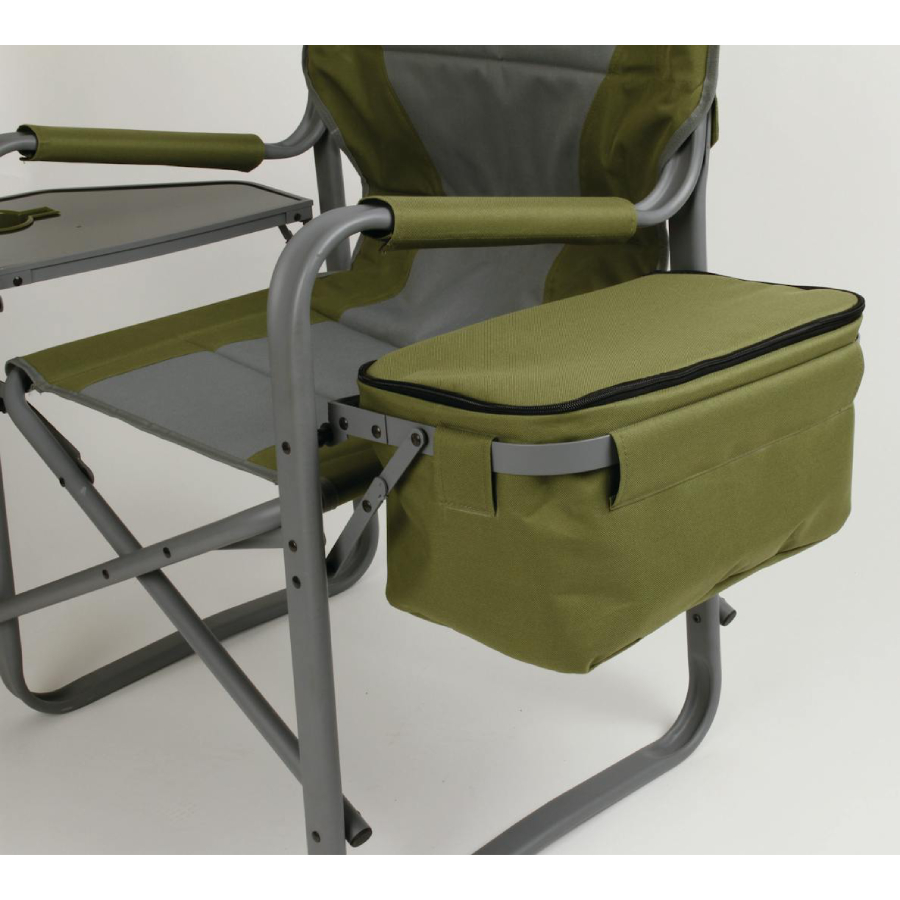 Additional view 2 of Chaise de réalisateur de camping TG avec table d'appoint et glacière souple 9 canettes - Vert/Gris