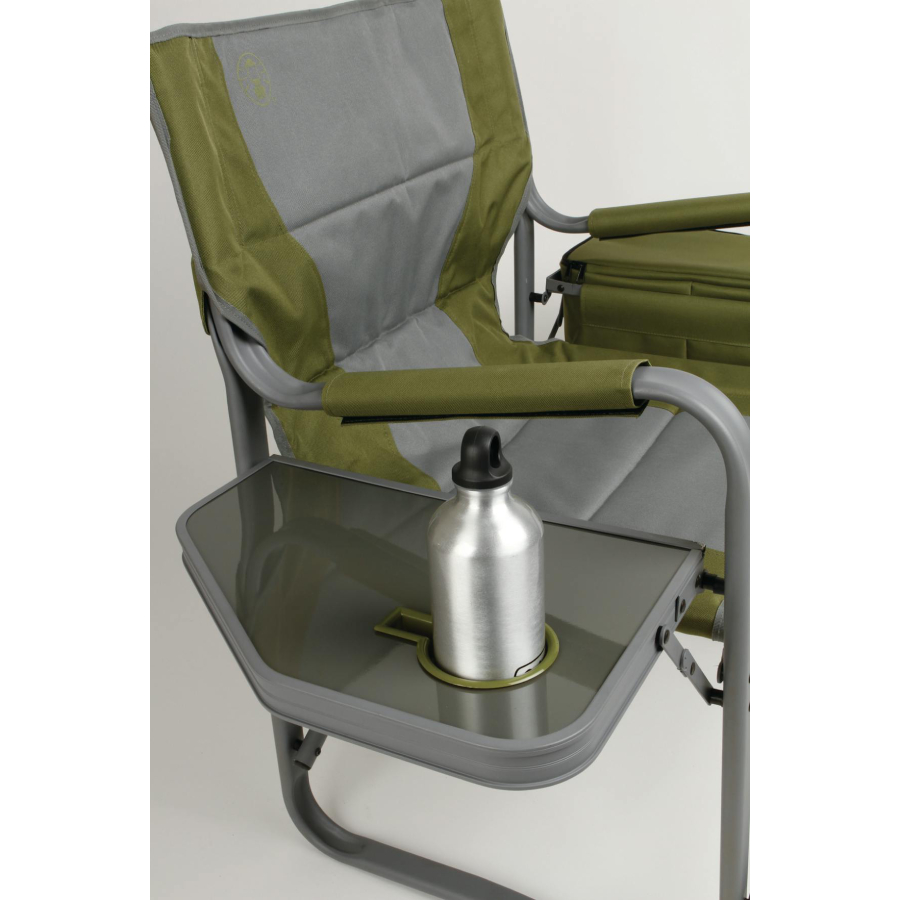 Additional view 1 of Chaise de réalisateur de camping TG avec table d'appoint et glacière souple 9 canettes - Vert/Gris