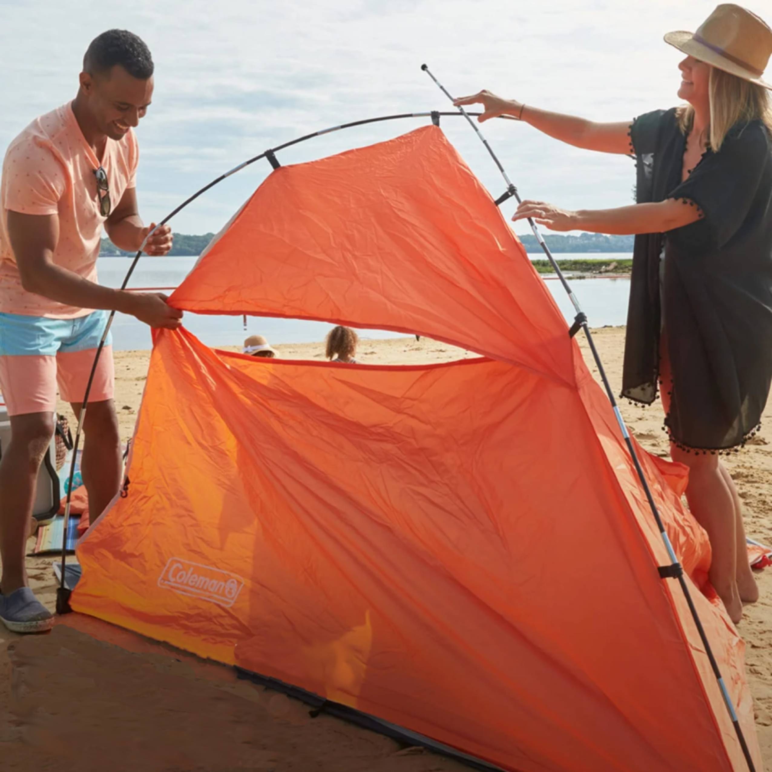 Additional view 1 of Ensemble de parasol de plage compact, glacière et canapé gonflable