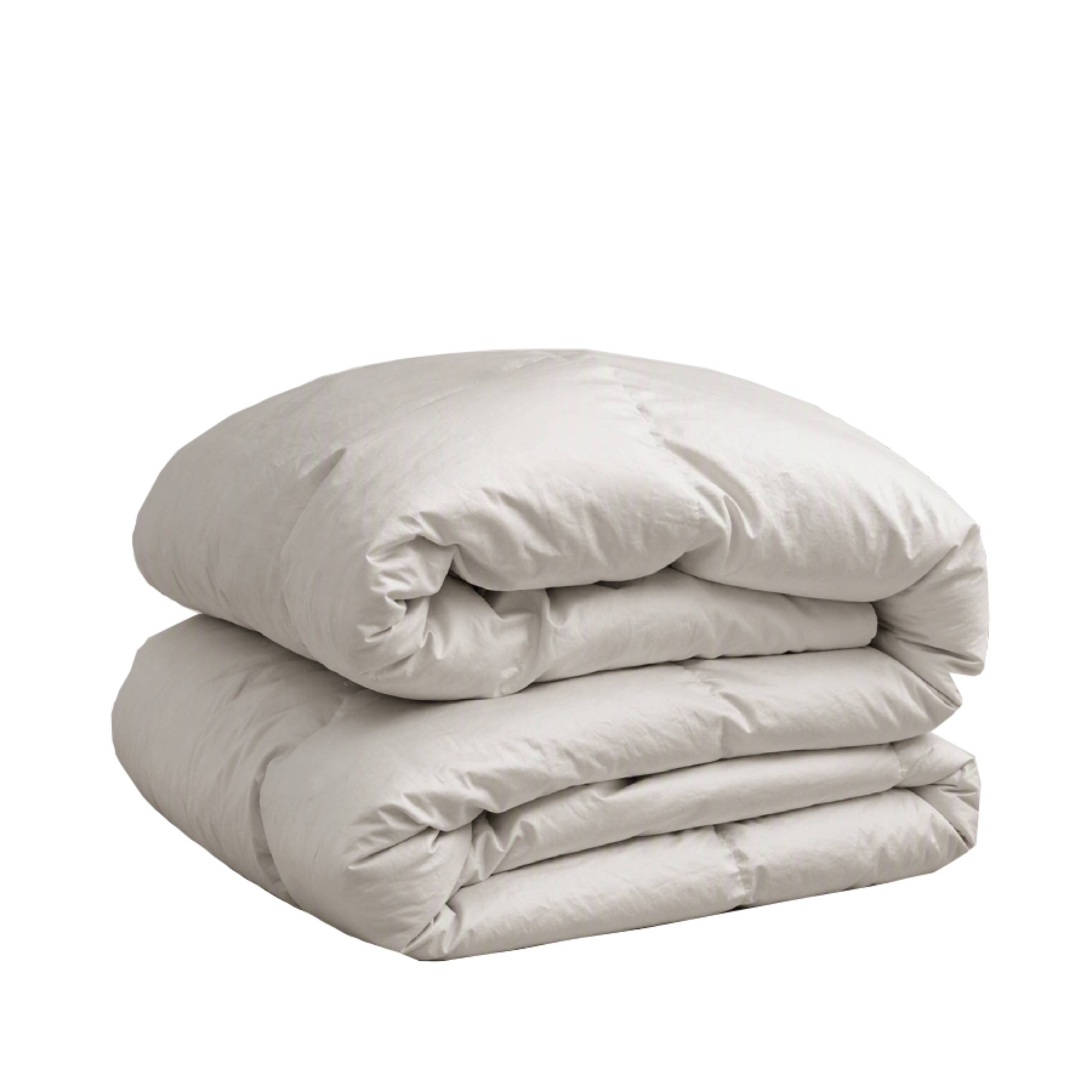 Additional view 1 of Brome White Duck Down Duvet with Brome White Duck Down Pillows and Waffle Weave Duvet Cover and Pillow Sham Set - Queen