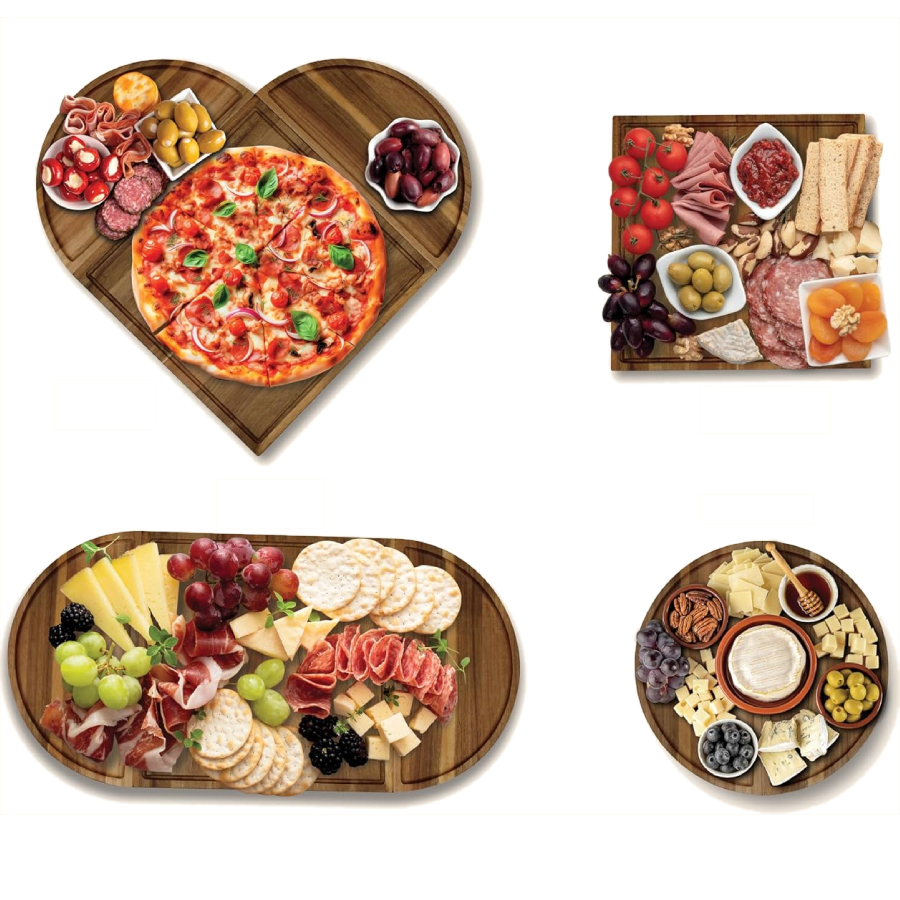 Additional view 1 of Acacia Wood Mini Oval Cutting Board – 3 Piece Set