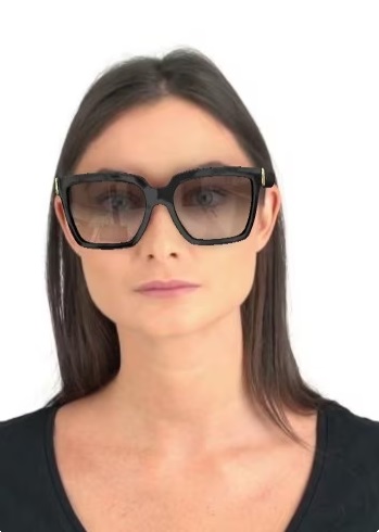 Additional view 1 of Lunettes de soleil carrées - Femmes - Noir