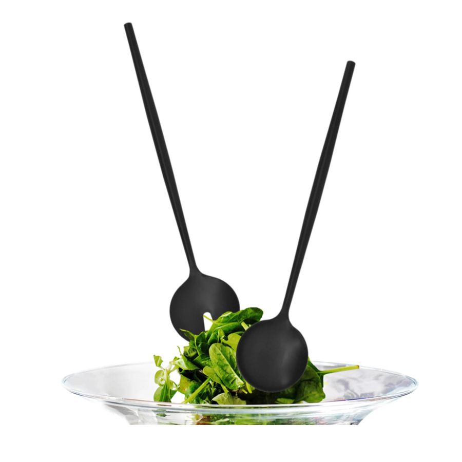 Additional view 1 of Couverts à salade - Lot de deux - Noir