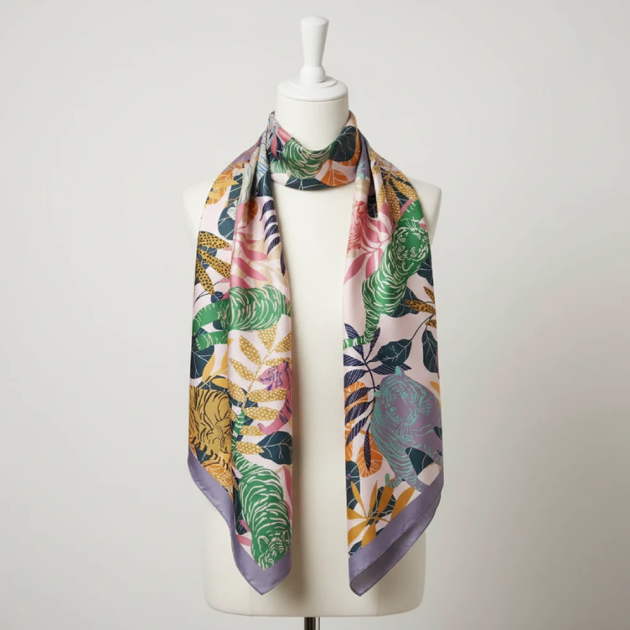 Additional view 1 of Tigress Silk Scarf 90