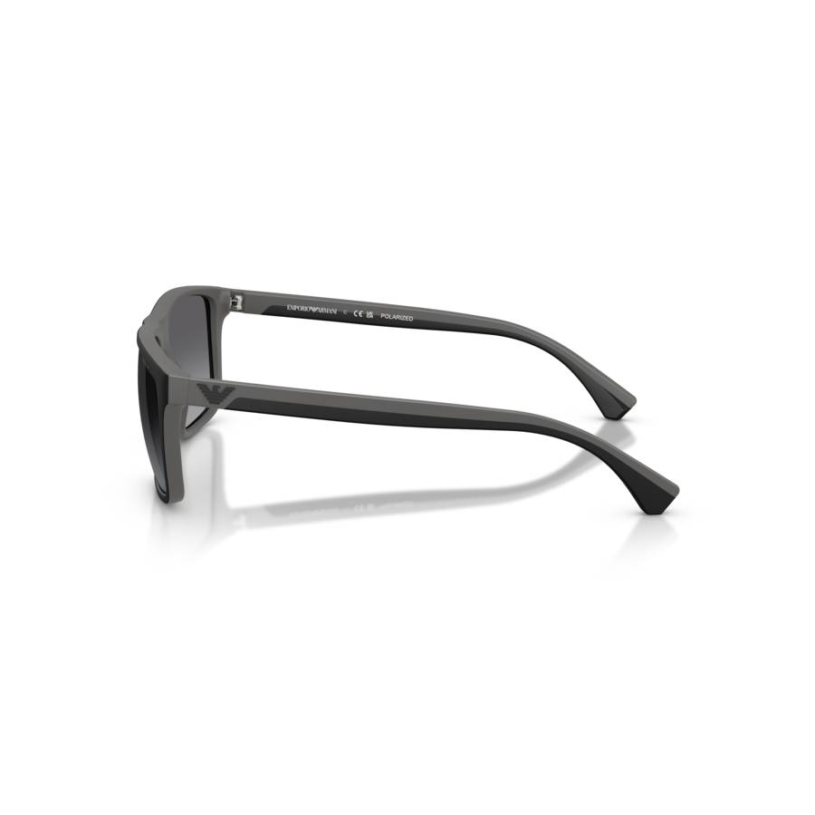 Additional view 2 of Lunettes de soleil carrées polarisées - Hommes - Caoutchouc noir et gris