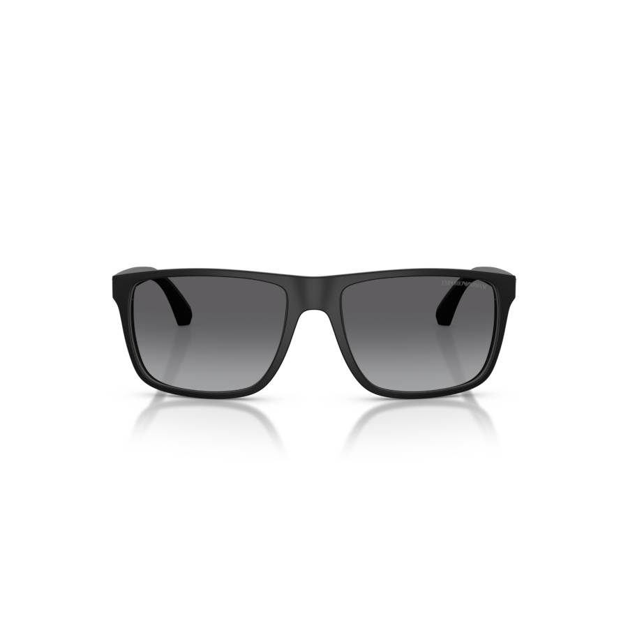 Additional view 1 of Lunettes de soleil carrées polarisées - Hommes - Caoutchouc noir et gris