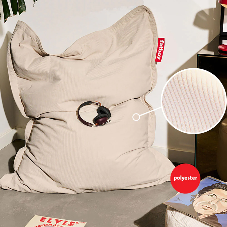 Additional view 1 of Pouf Slim Cord - Crème