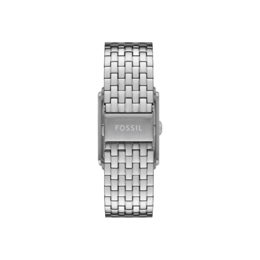 Additional view 1 of Montre Carraway rectangulaire à cadran blanc et chiffres romains - Acier inoxydable - 30 mm