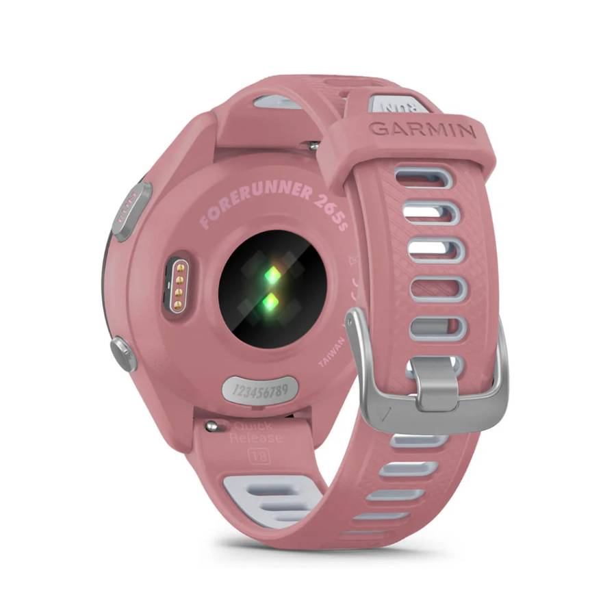 Additional view 2 of Forerunner 265S Smartwatch - Black Bezel with Light Pink Case and Light Pink/Whitestone Silicone Band - 42mm
