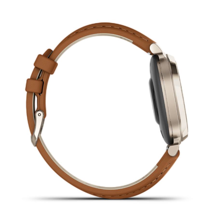 Additional view 1 of Montre intelligente Lily 2 Classic avec bracelet en cuir - Or crème / Camel