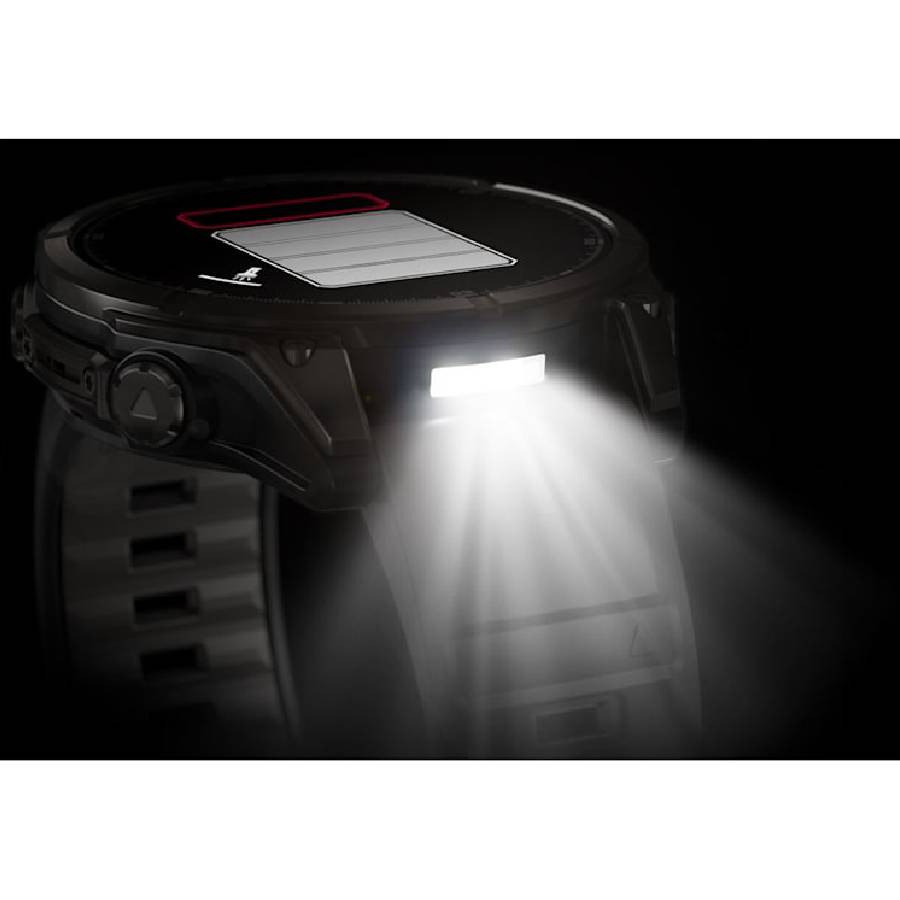 Additional view 1 of fēnix 8 Smartwatch Amoled Sapphire - Carbon Gray DLC Titanium with Black/Pebble Gray Silicone Band - 47 mm