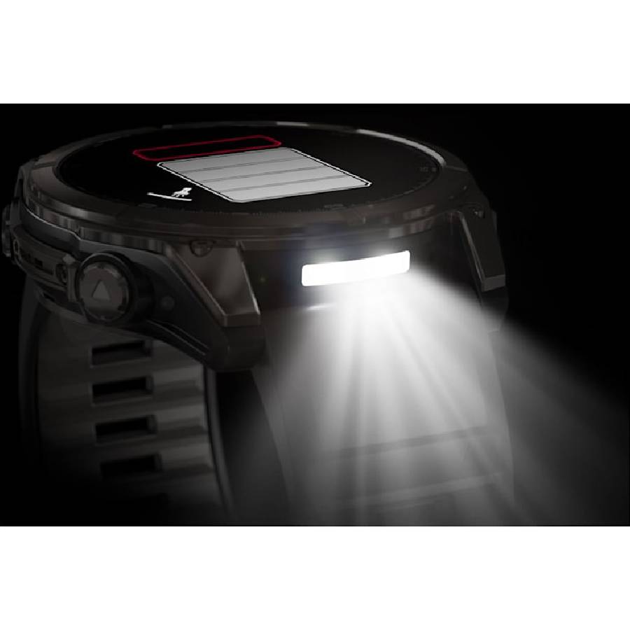 Additional view 2 of fēnix 8 Smartwatch Amoled Sapphire - Carbon Gray DLC Titanium with Black/Pebble Gray Silicone Band - 51 mm