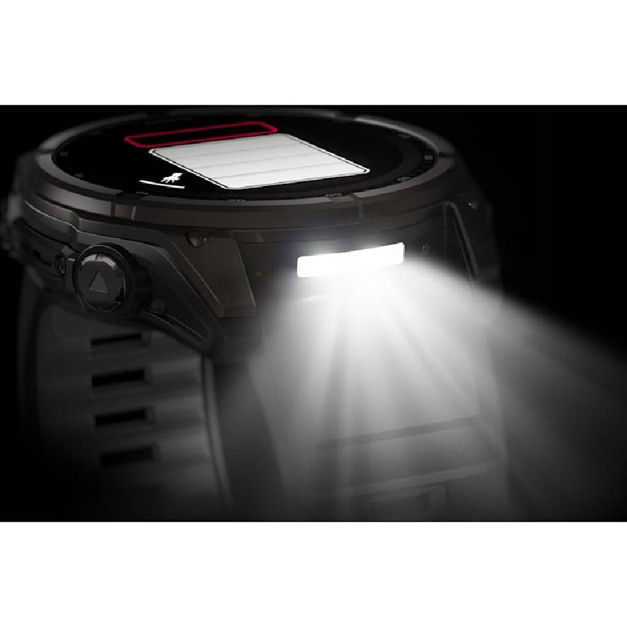 Additional view 2 of fēnix 8 Smartwatch Solar Sapphire - Carbon Gray DLC Titanium with Black/Pebble Gray Silicone Band - 51 mm
