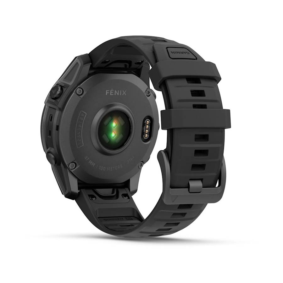 Additional view 1 of fēnix E Smartwatch Amoled - Slate Gray Steel with Black Silicone Band - 47 mm