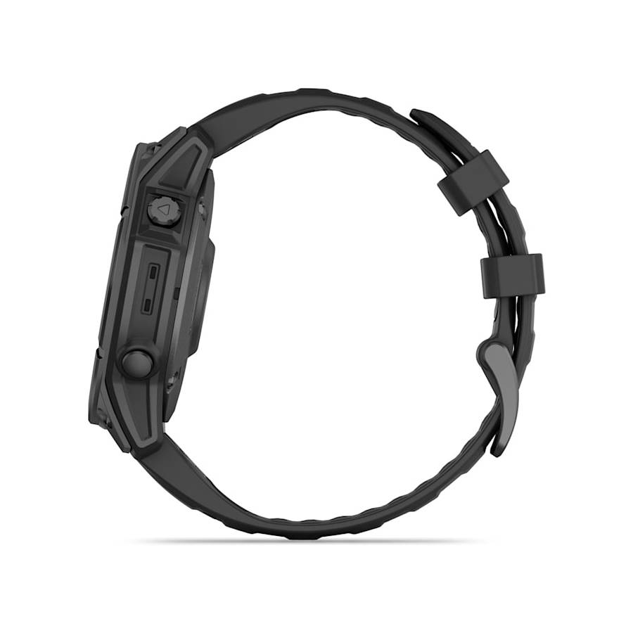 Additional view 2 of fēnix E Smartwatch Amoled - Slate Gray Steel with Black Silicone Band - 47 mm