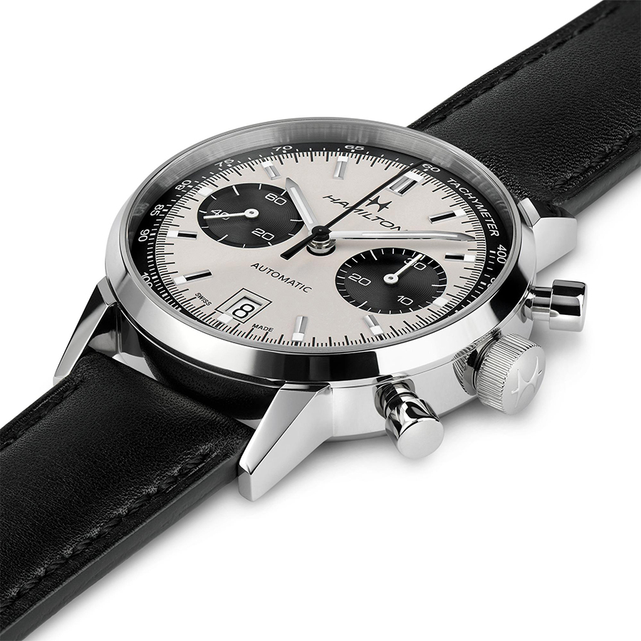 Additional view 2 of Montre automatique Américain Classique intra-matique Auto Chrono - Hommes - 40mm - Blanc/Acier inoxydable